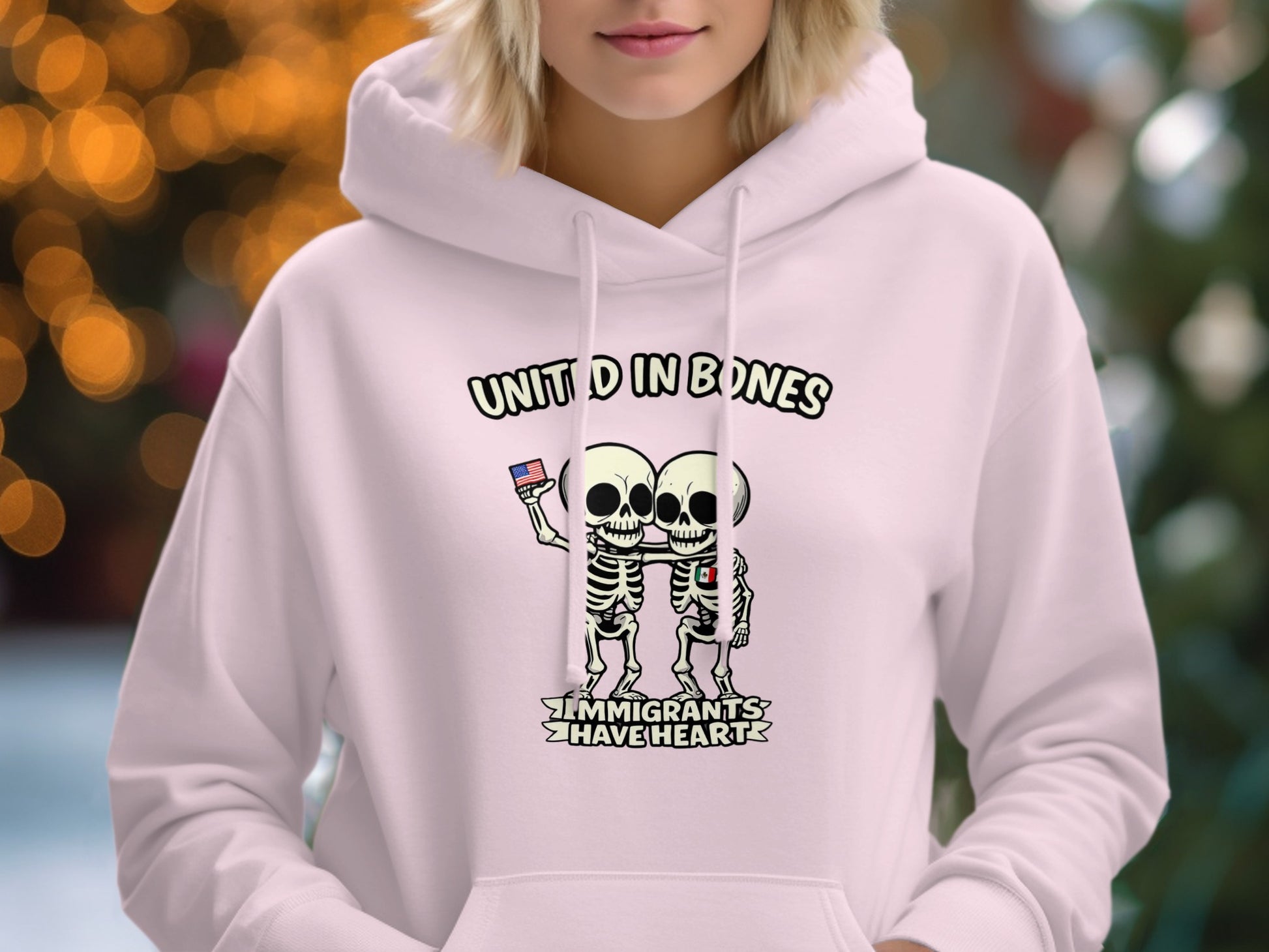 United in Bones Immigrants Have Heart hoodie product type