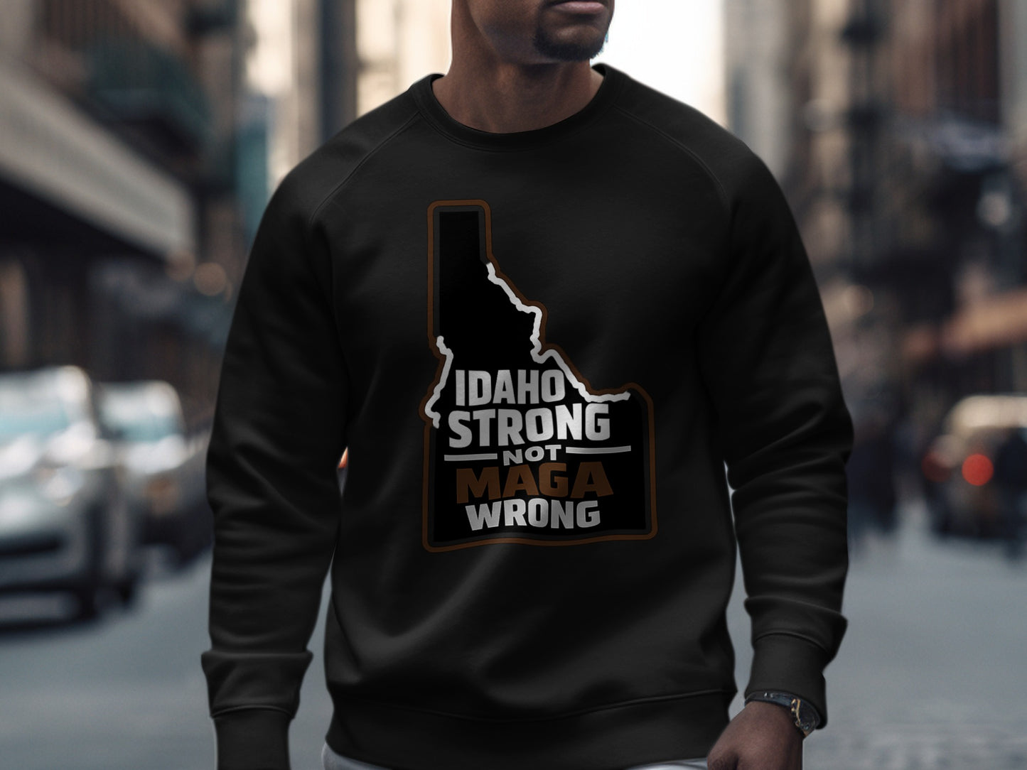 Idaho Strong Not MAGA Wrong Statement Sweatshirt