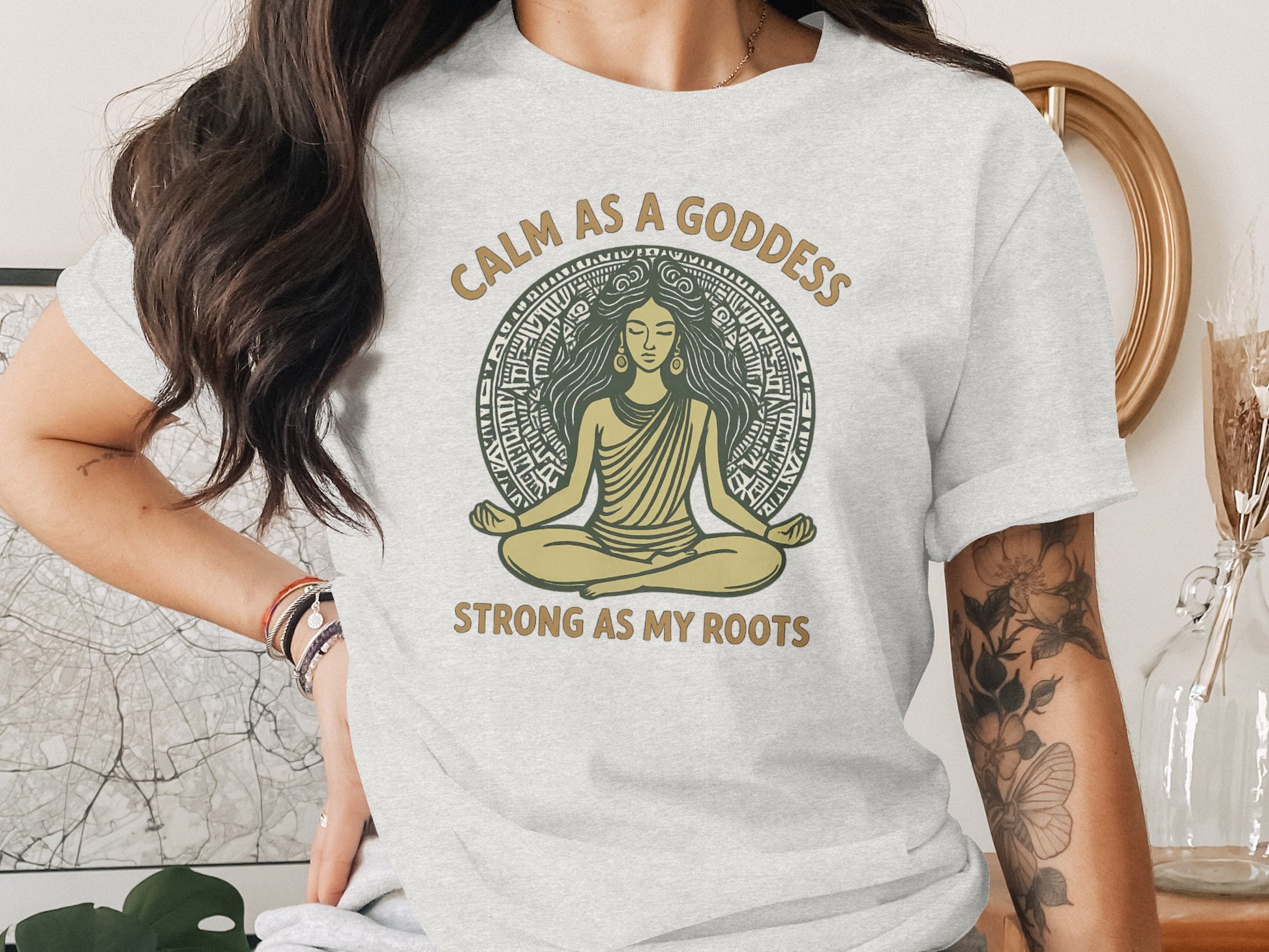 Calm As A Goddess Strong As My Roots Shirt