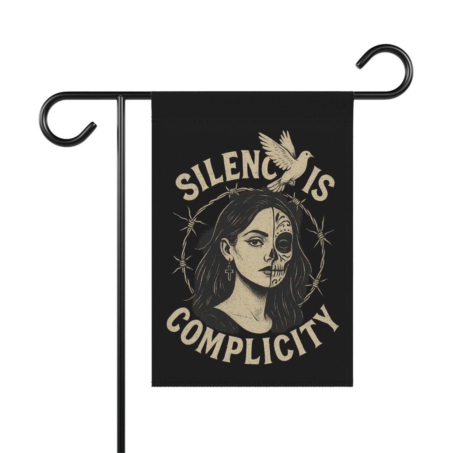Silence Is Complicity Message Artwork Garden Flag