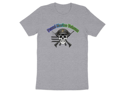 Proud Marine Veteran Skull Design T-shirt