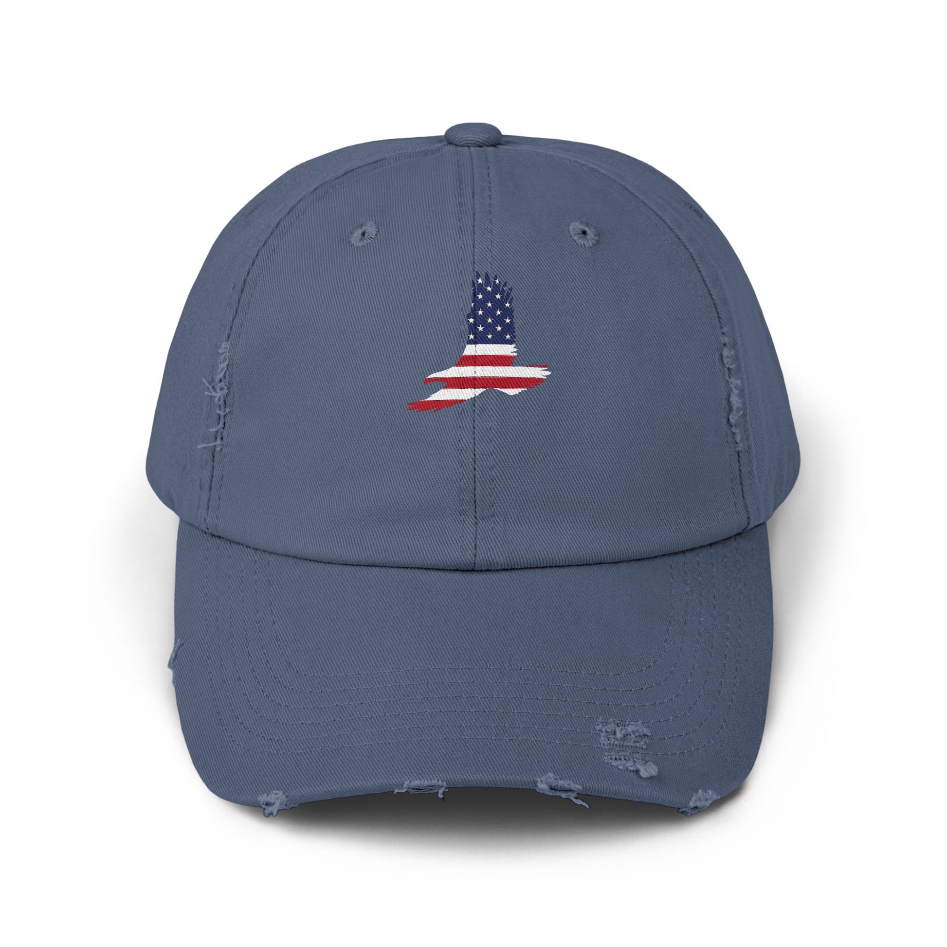 Distressed Blue Cap with USA Flag Design Hat product type