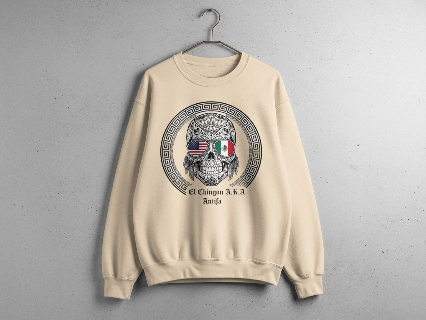 Cool Skull El Chingon Skeleton Print Sweatshirt
