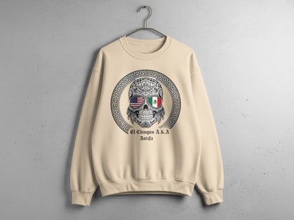Cool Skull El Chingon Skeleton Print Sweatshirt