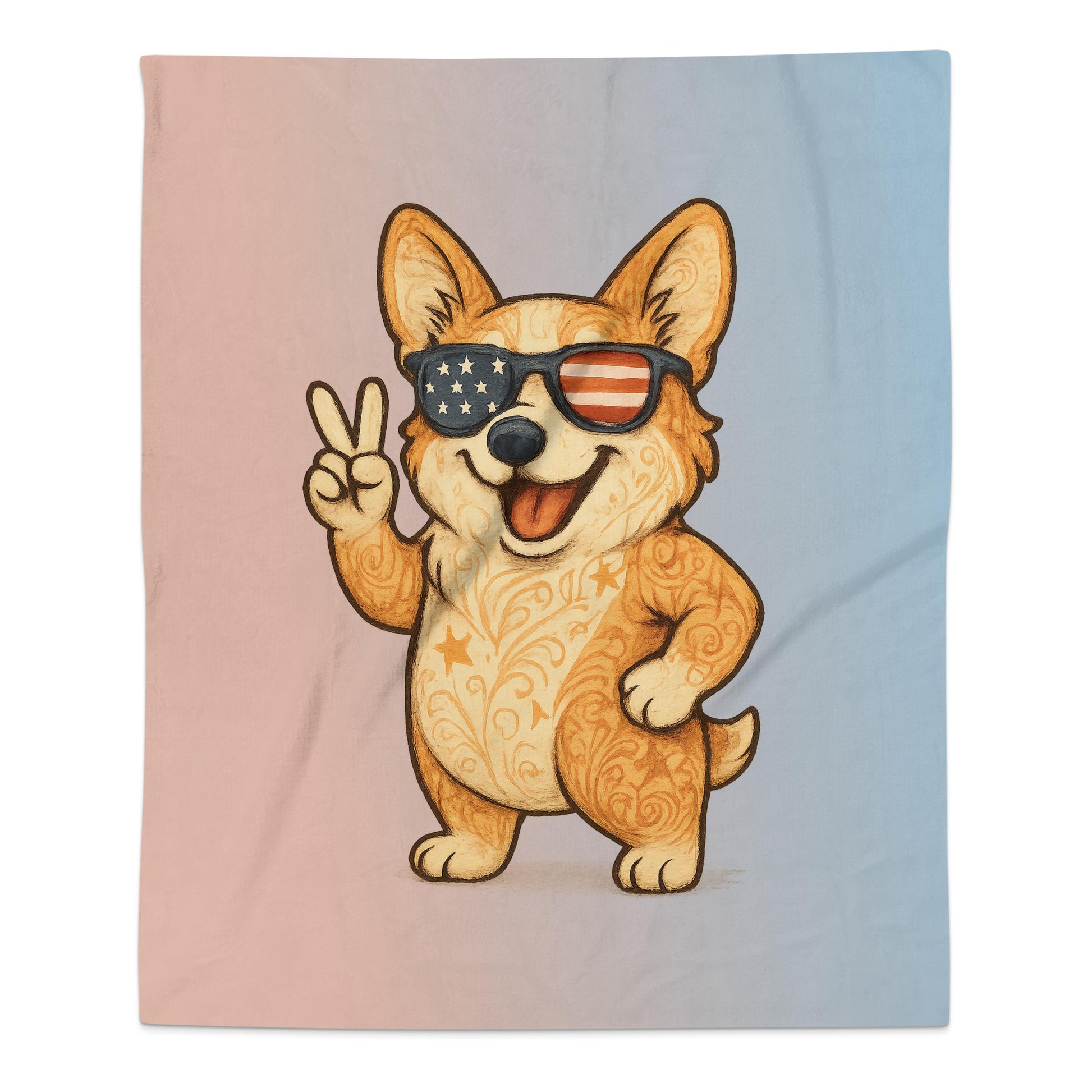 Peace Sign Cool Corgi American Flag Sunglasses product type