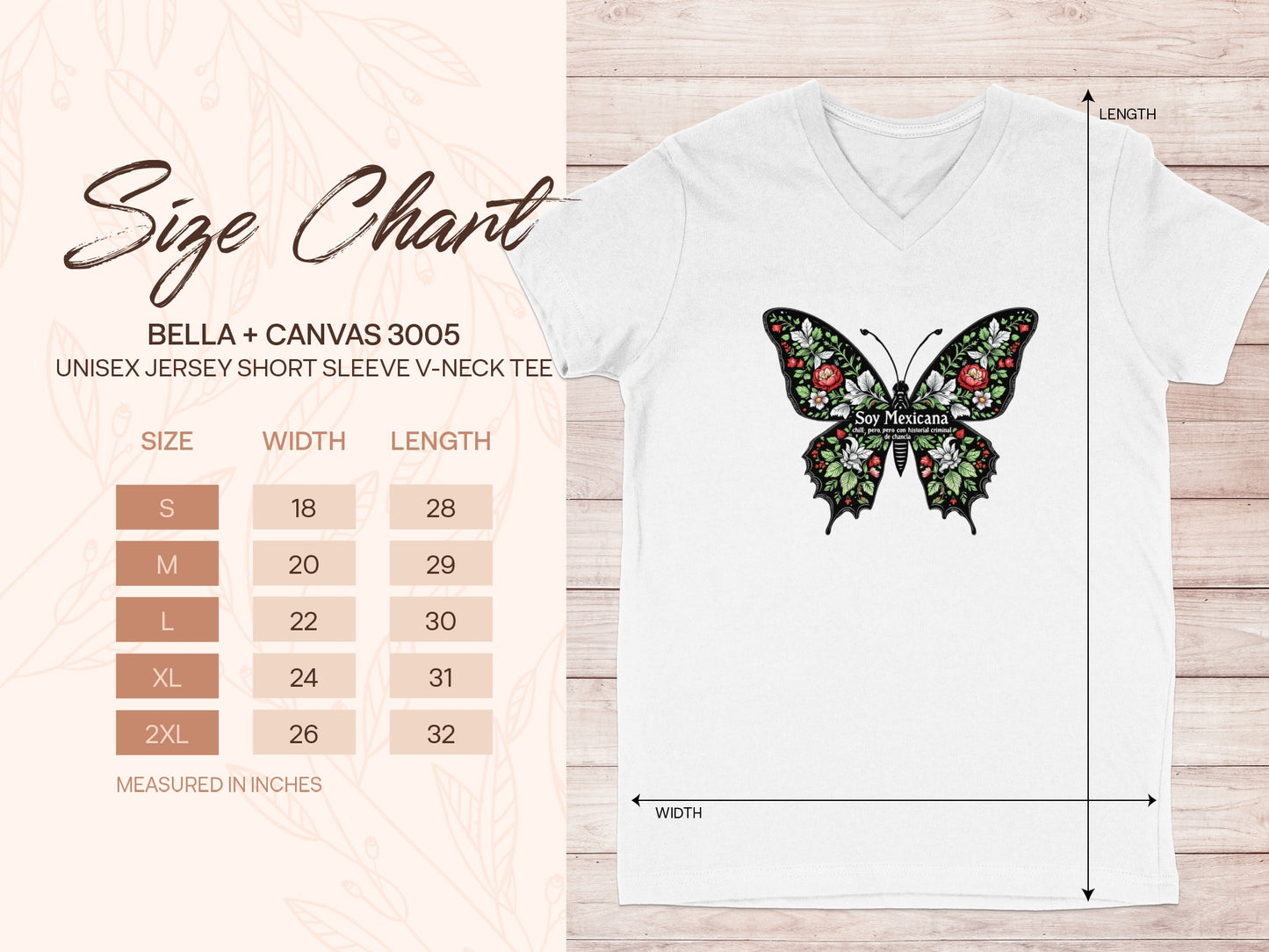 Soy Mexicana Butterfly V Neck Tee Unisex product