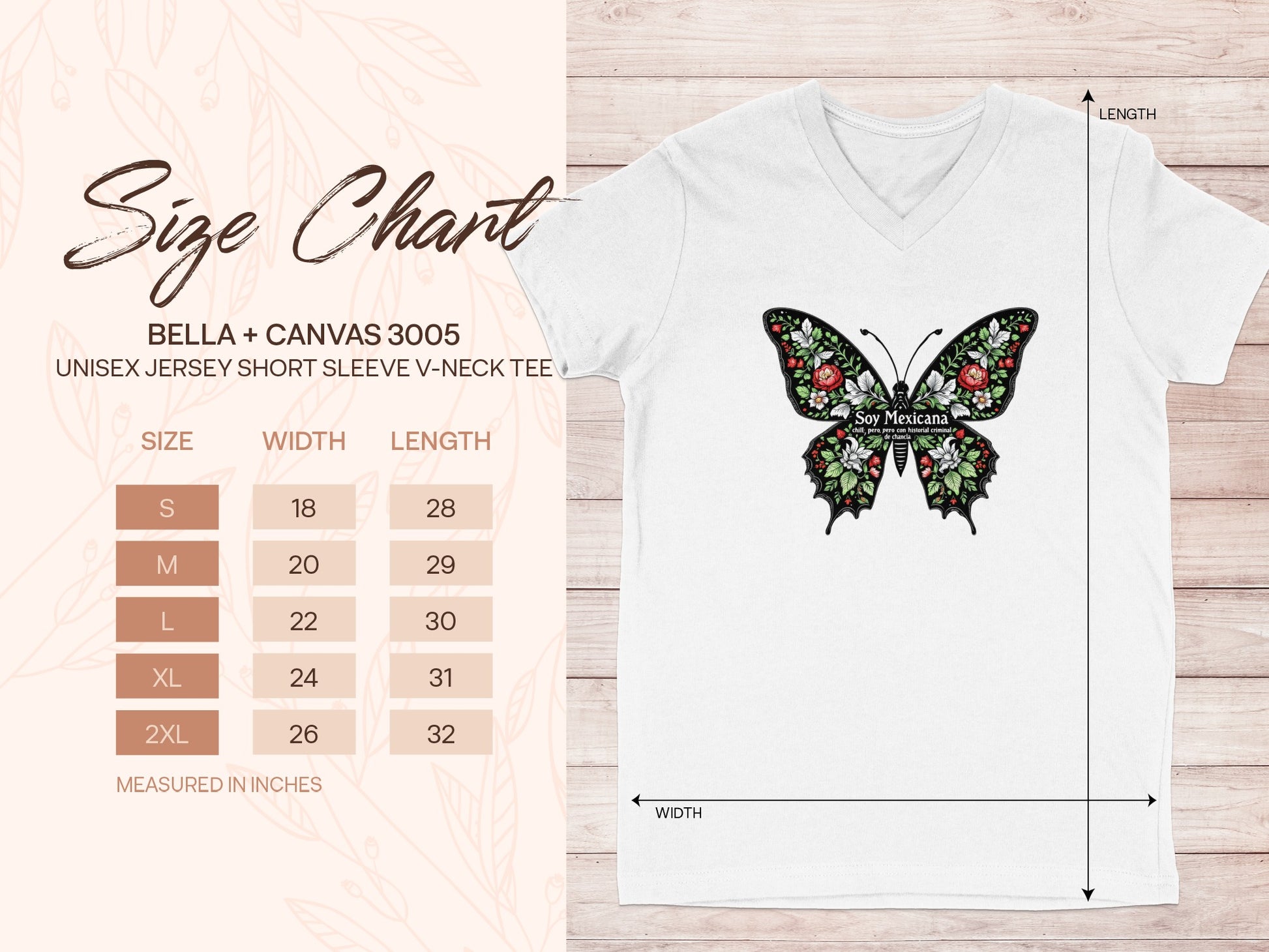 Soy Mexicana Butterfly V Neck Tee Unisex product