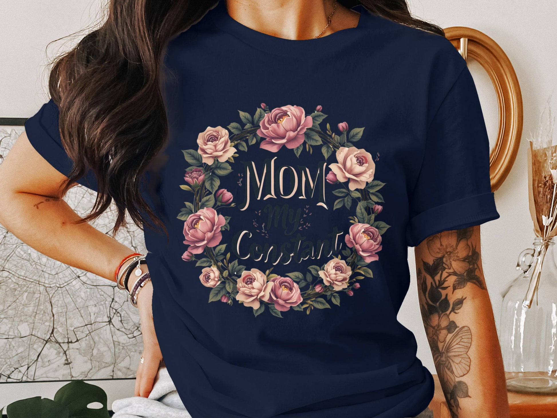 Mom My Constant Floral Wreath Graphic T-shirt product type