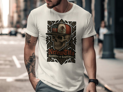 Skull Design Bloodline of Resistance Graphic T-shirt