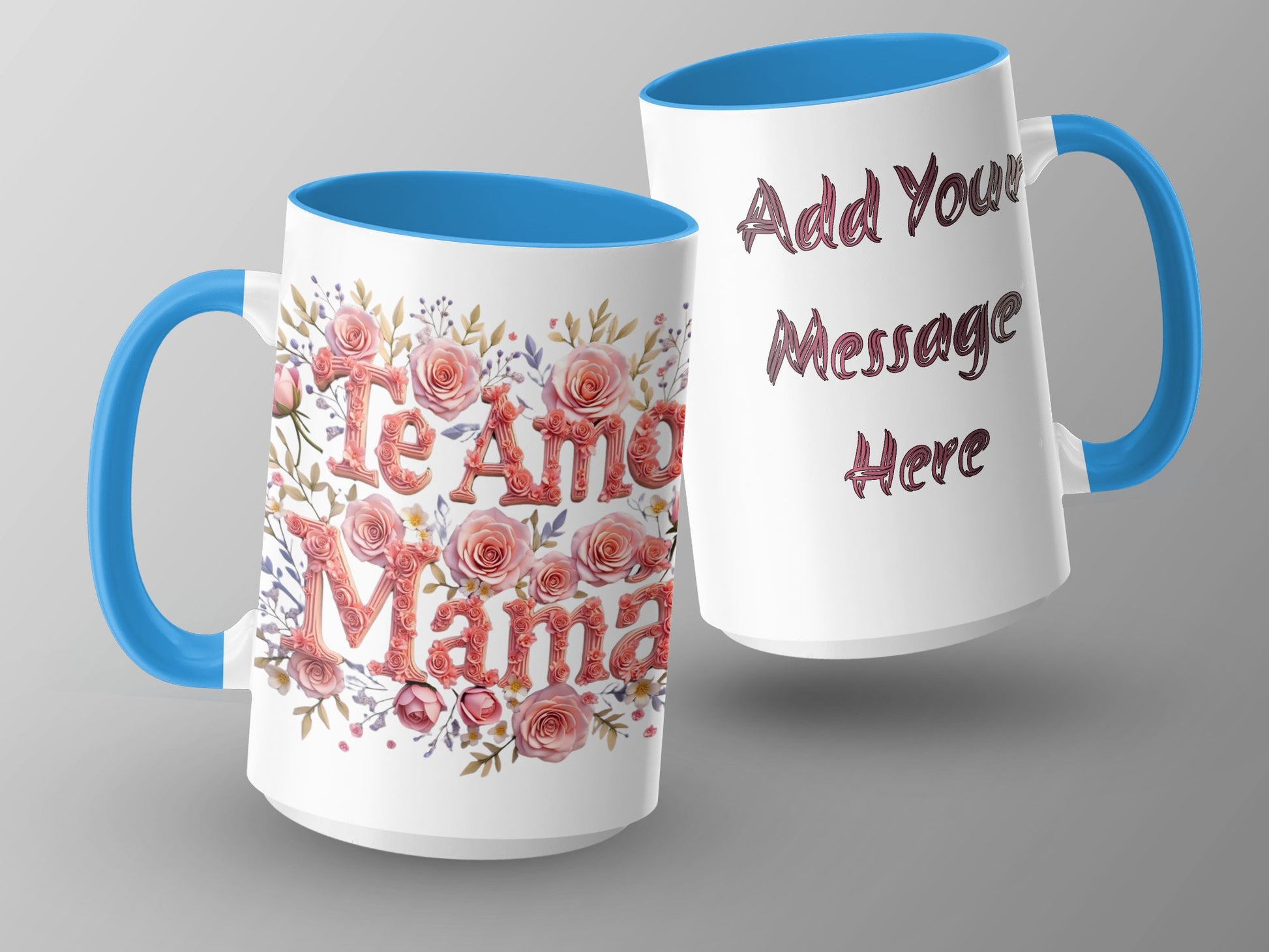 Te Amo Mama Floral Pattern Customizable Mug product type