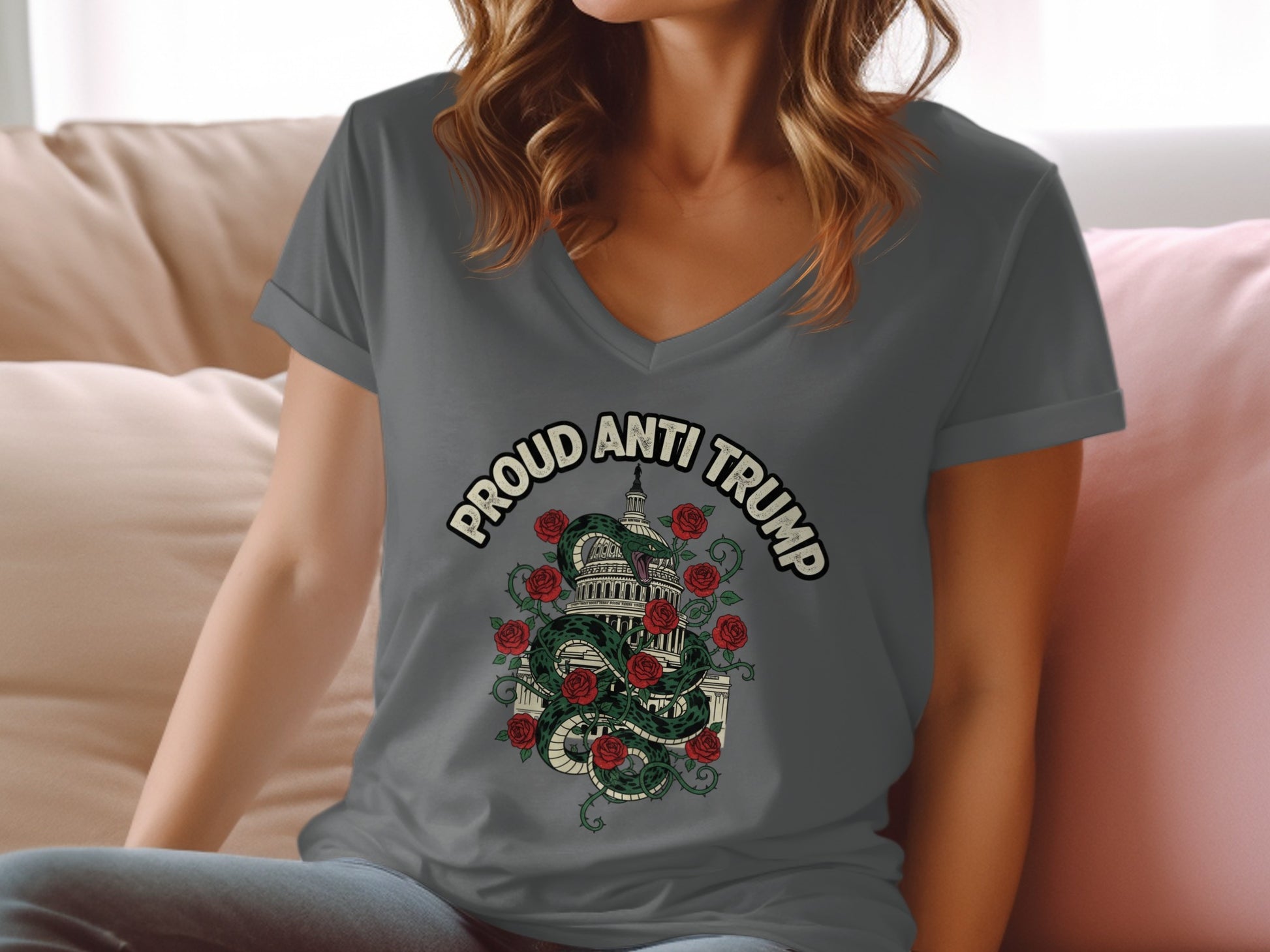 Proud Anti Trump Graphic Tee Statement Product