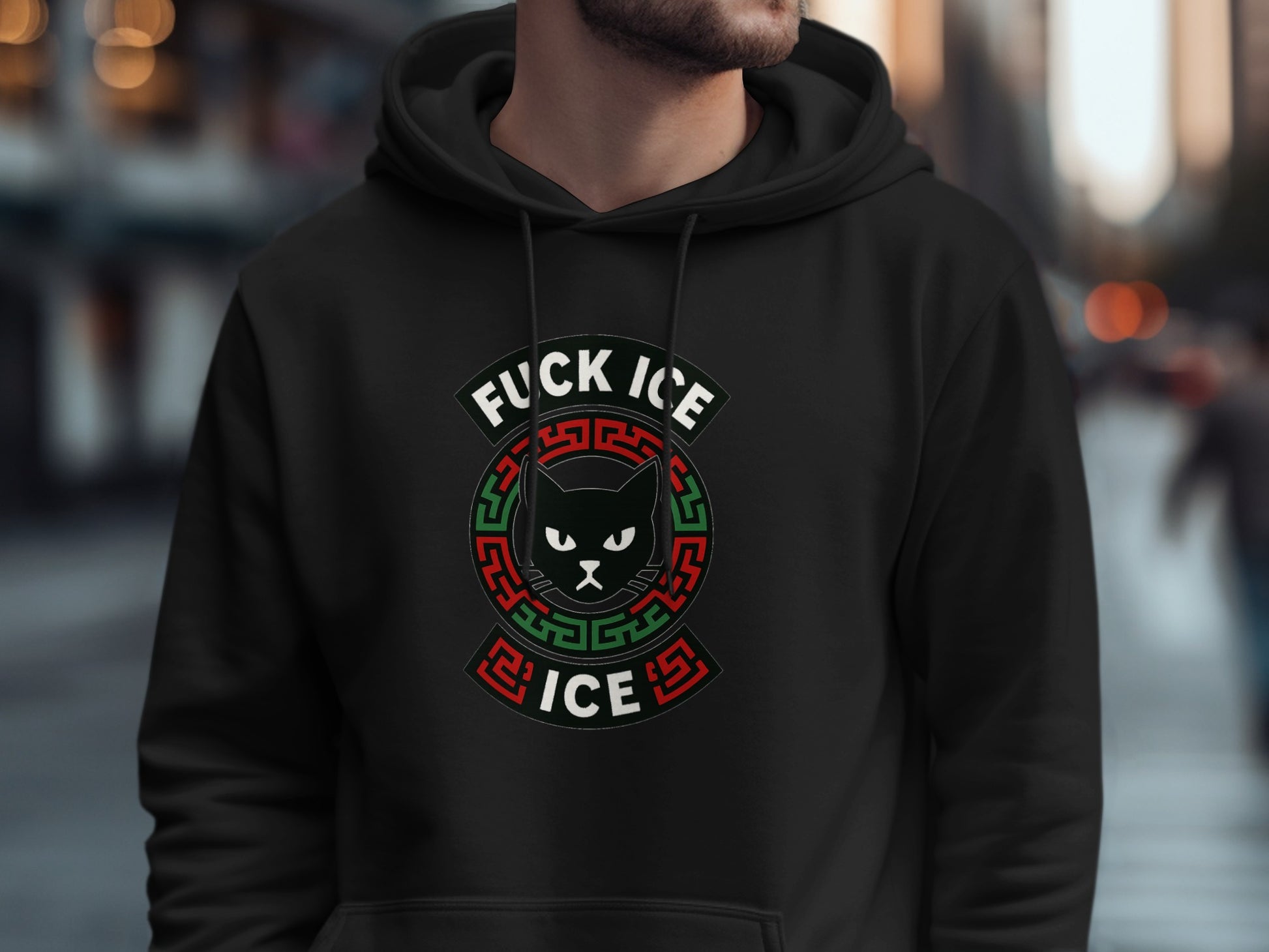 Fuck Ice Angry Cat Graphic Hoodie product