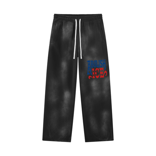 Abolish Ice Unisex Sunfade Wide Leg Fleece Sweatpants