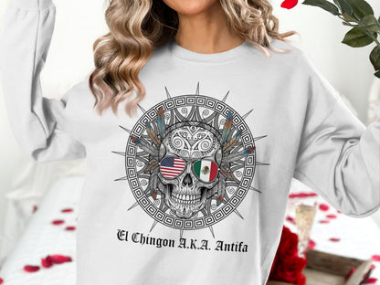 El Chingon A.K.A. Antifa Skull Graphic Sweatshirt