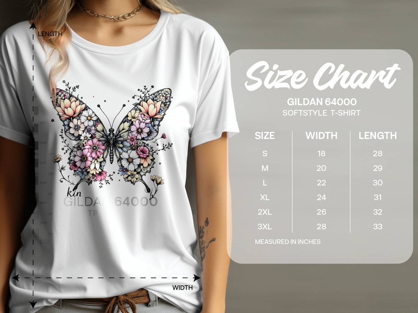 Butterfly Flower Graphic Softstyle T-Shirt product