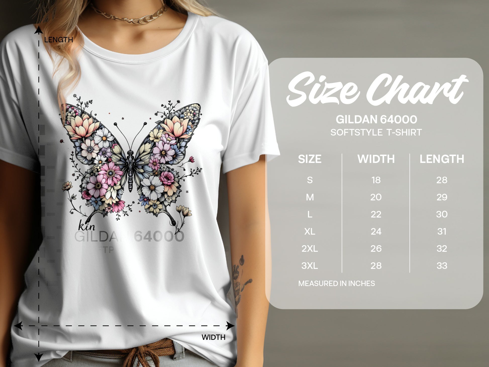 Butterfly Flower Graphic Softstyle T-Shirt product