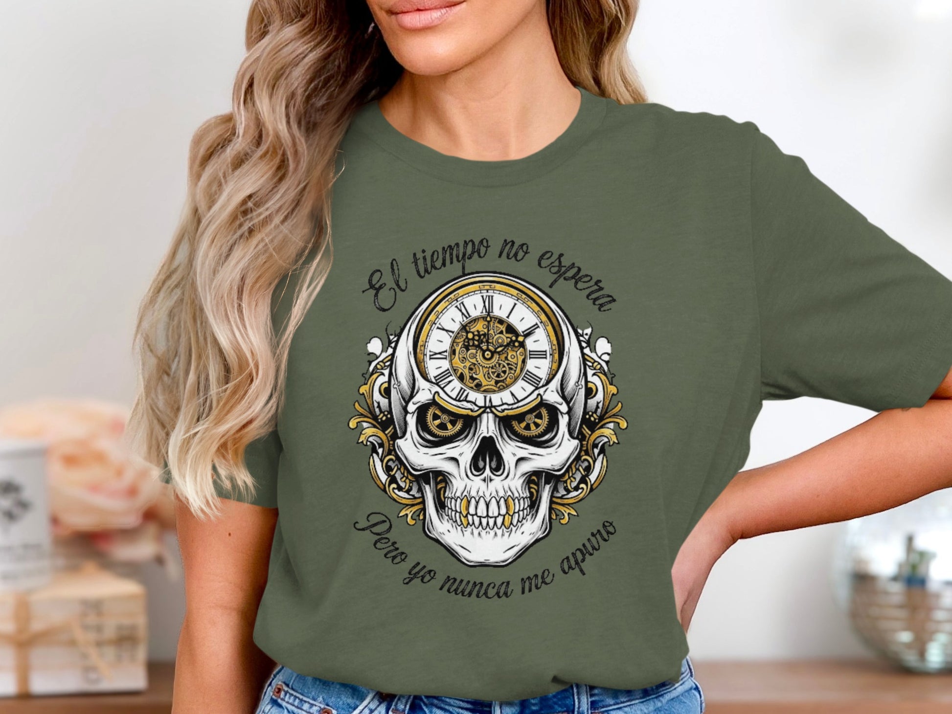 El tiempo no espera skull graphic tee product