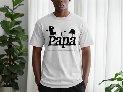 Golf Themed Papa Graphic T-shirt for Casual Product