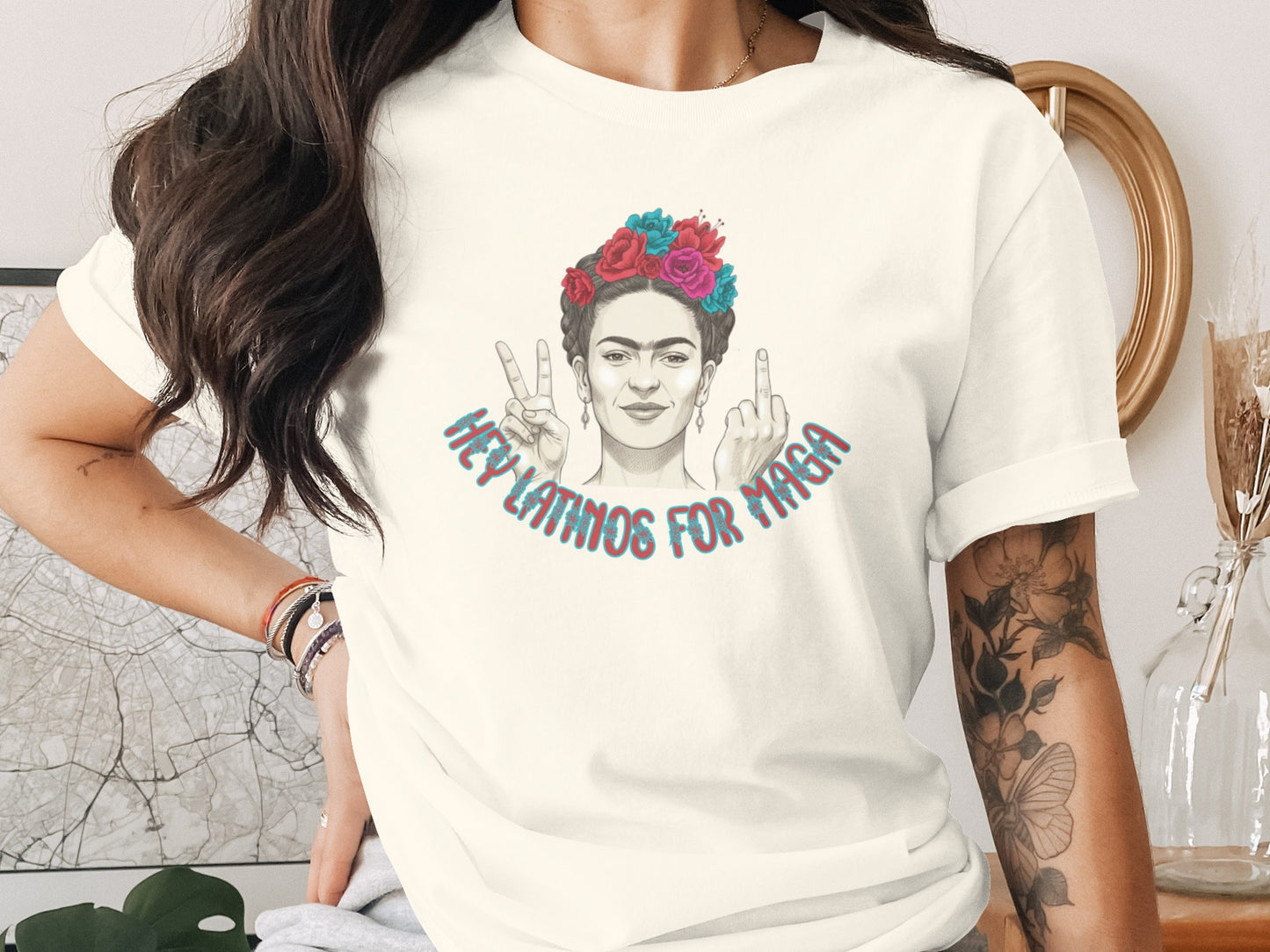 Hey Latinos for Maga Graphic Tee