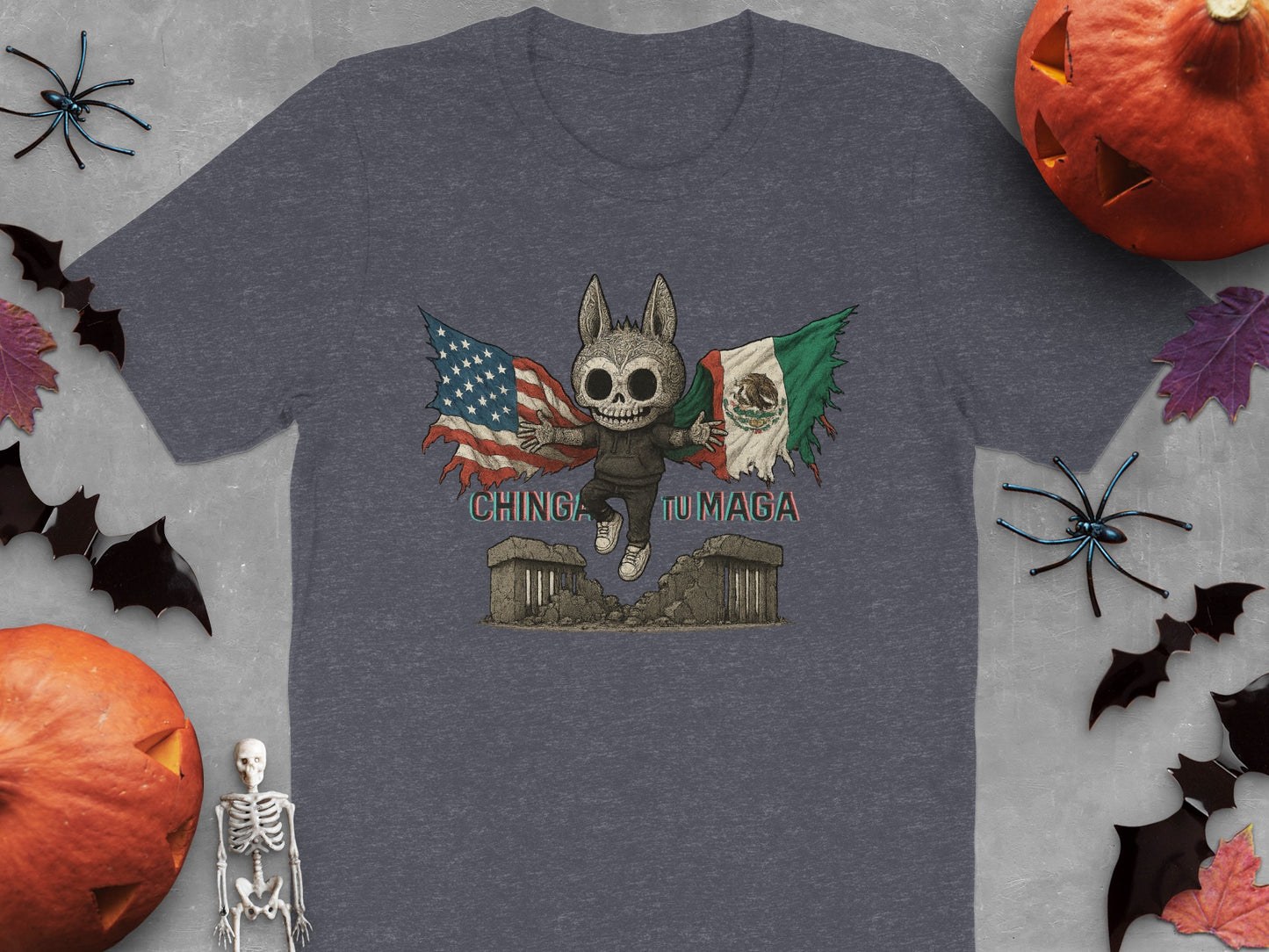 Halloween Skeleton Monster with Flags T-shirt product