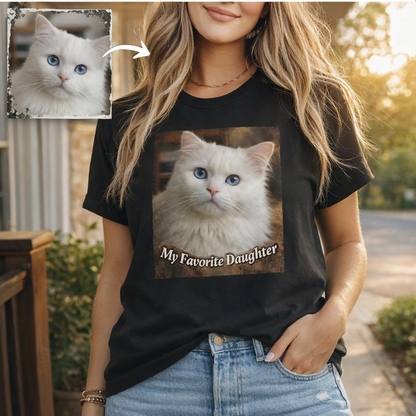 Pet Custom Tee, Family Personalized Oil Painting Brush Textures Style Gift For Him or Gift For Her
