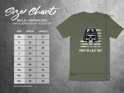 First In Last Out Skull Graphic Short Sleeve Tee