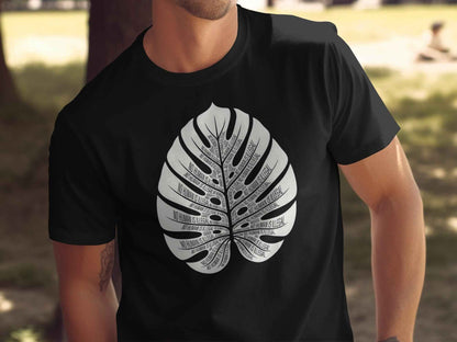 No Human Is Illegal Monstera Leaf T-Shirt, Human Rights Tee, Social Justice Shirt, Activism Apparel, Botanical Statement Design T-Shirts