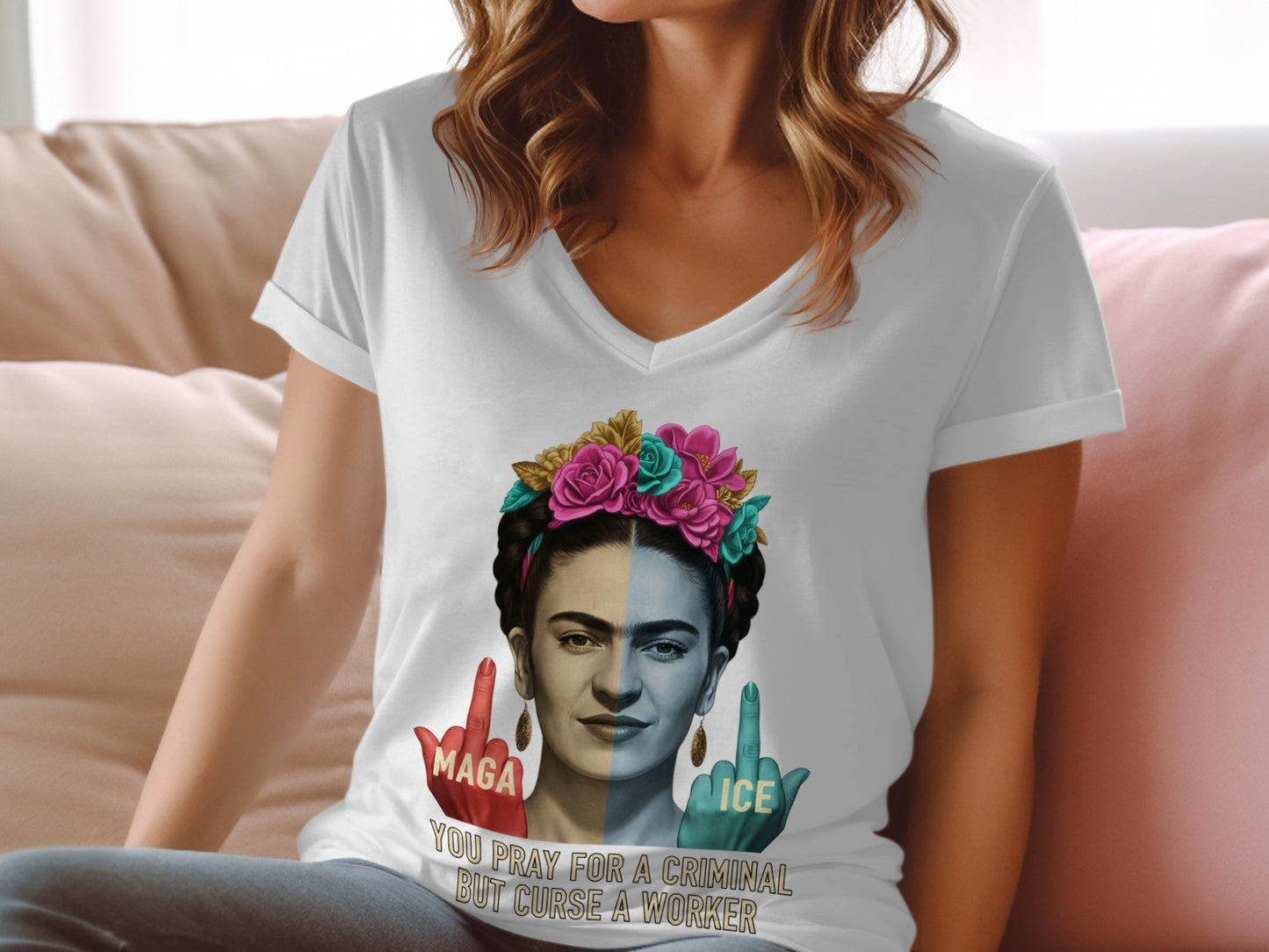 Frida Kahlo Political Statement Graphic T-Shirt