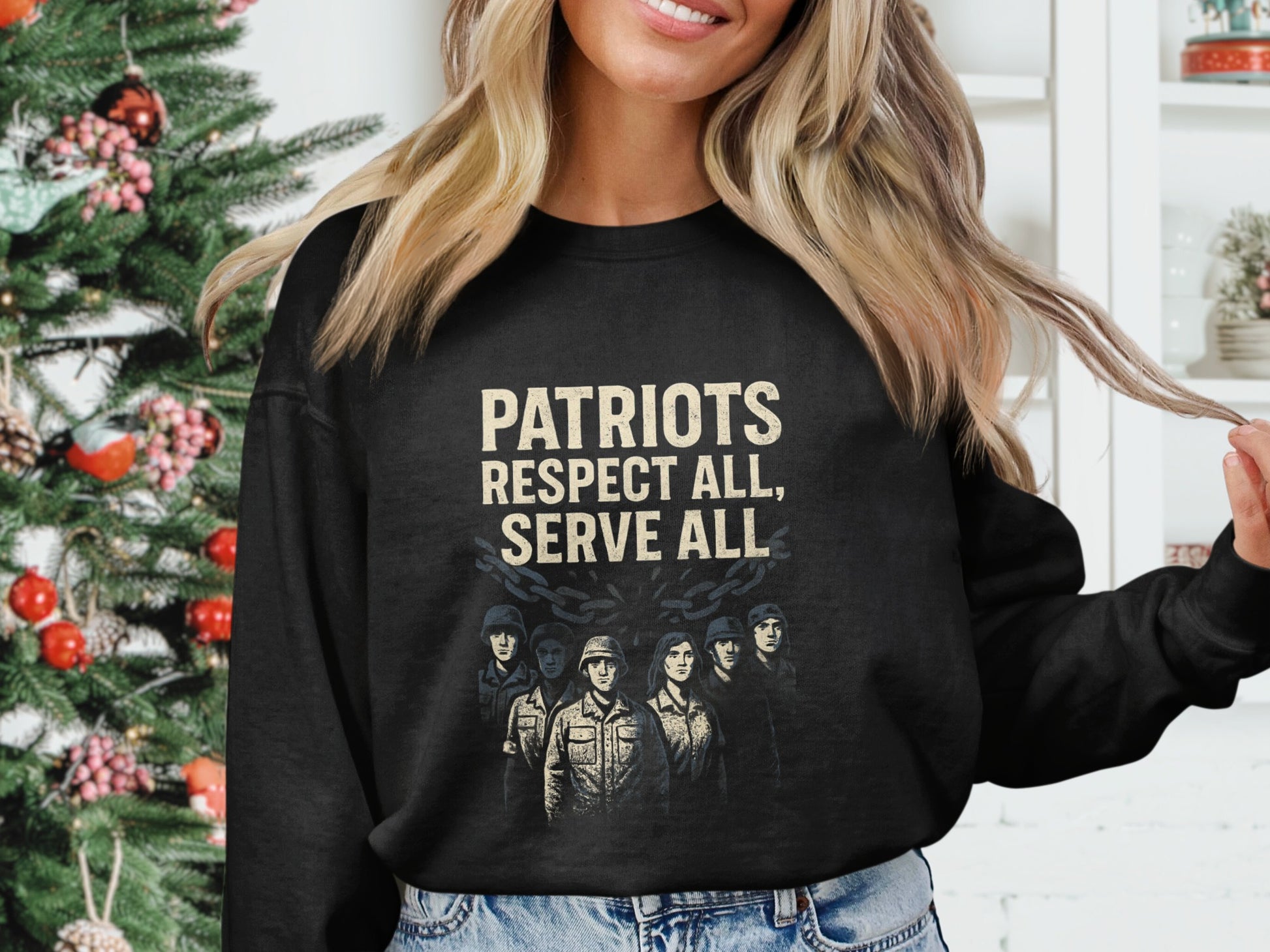 Patriots Respect All Serve All graphic product