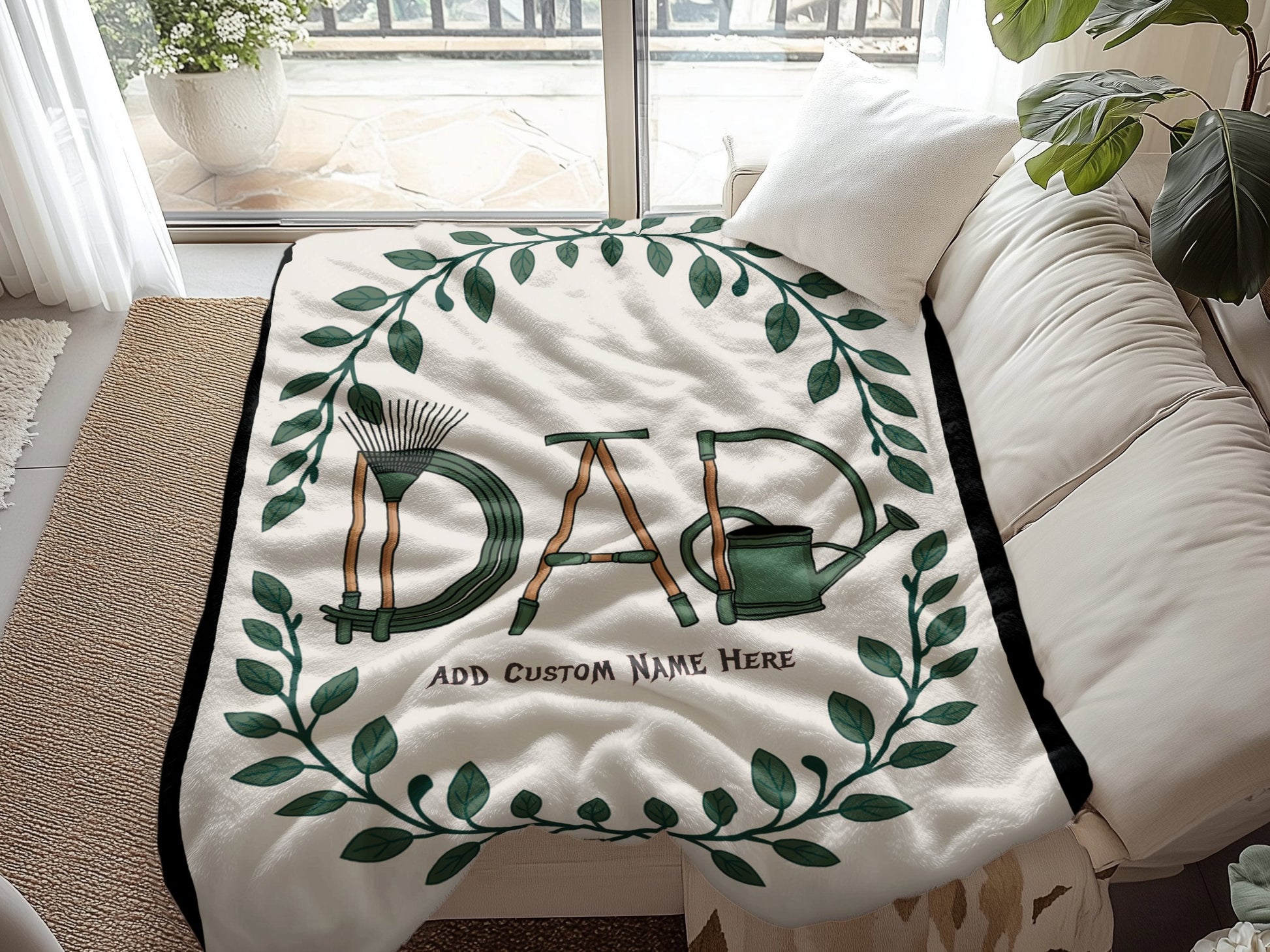 Personalized Dad Gardening Theme Cozy Blanket product
