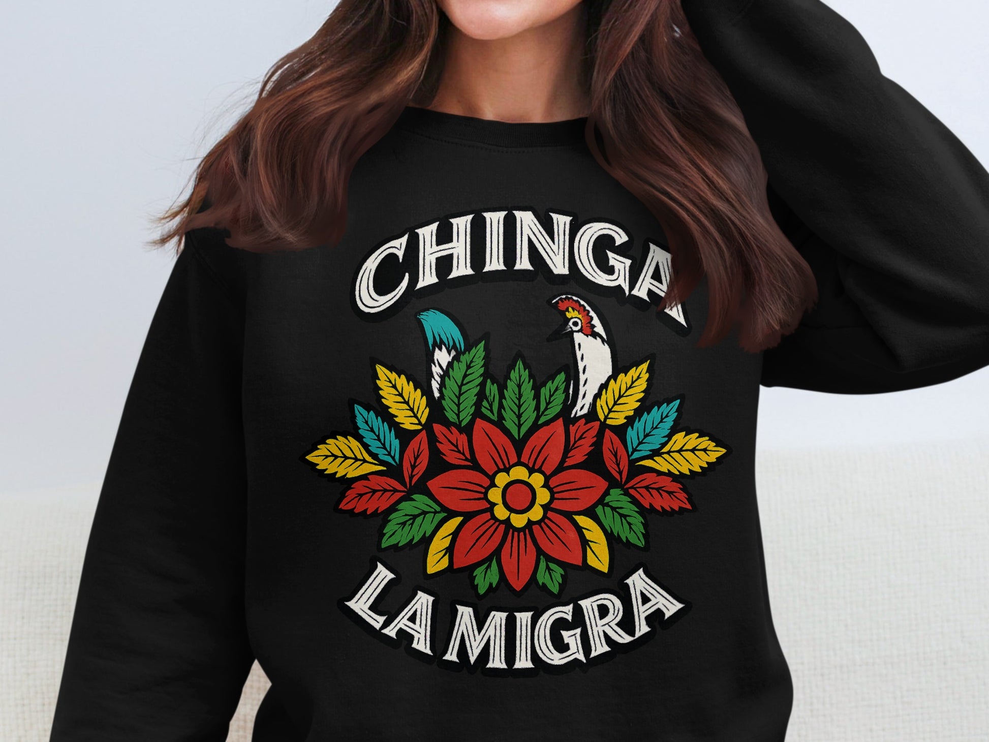 Bold Chinga La Migra Graphic Print Sweatshirt product