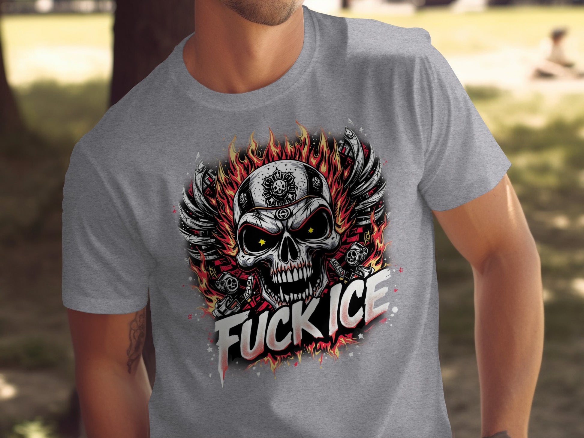 Fuck Ice Skull Design Graphic T-Shirt for Sale