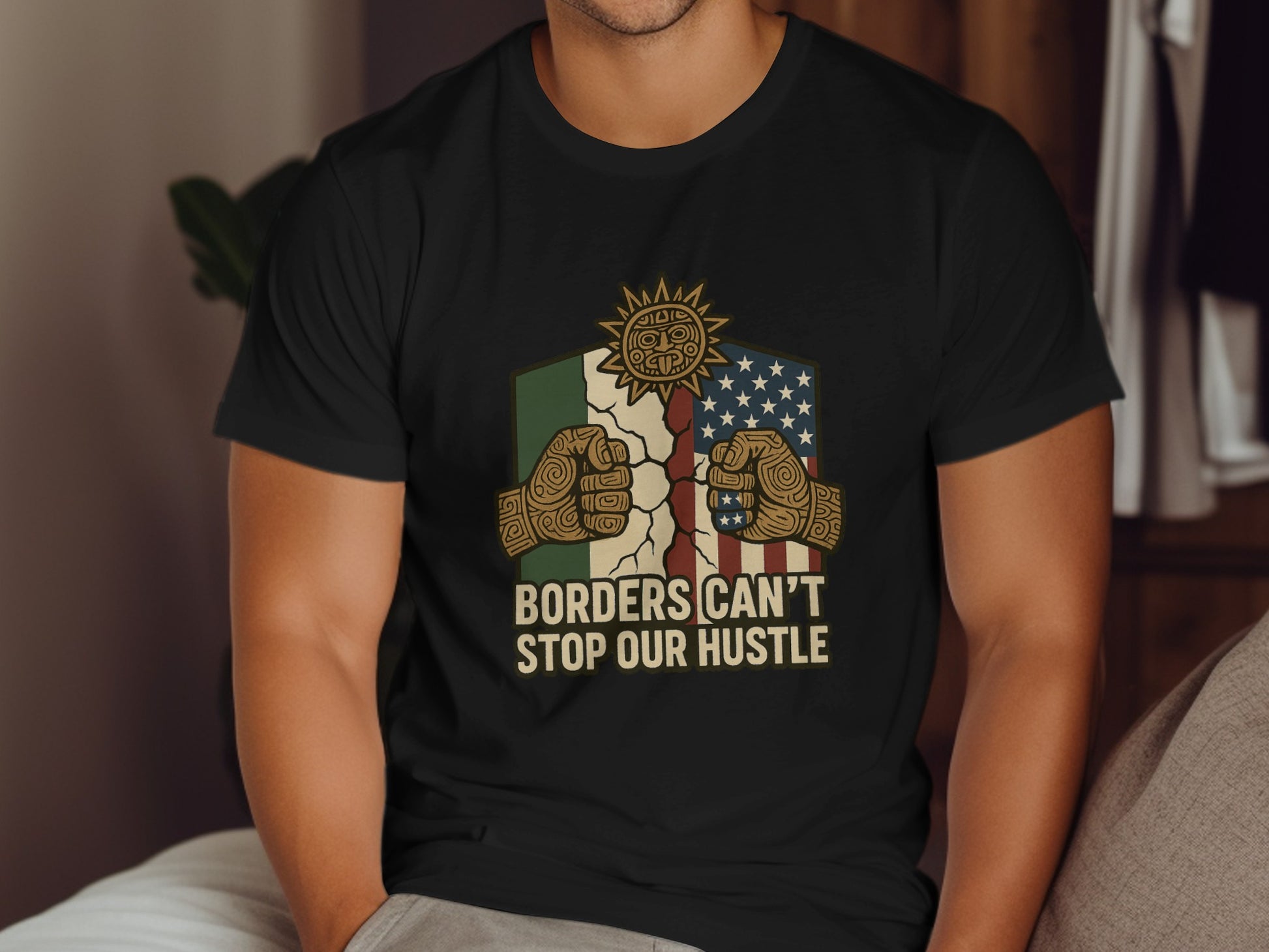 Borders Can't Stop Our Hustle Graphic T-Shirt product type