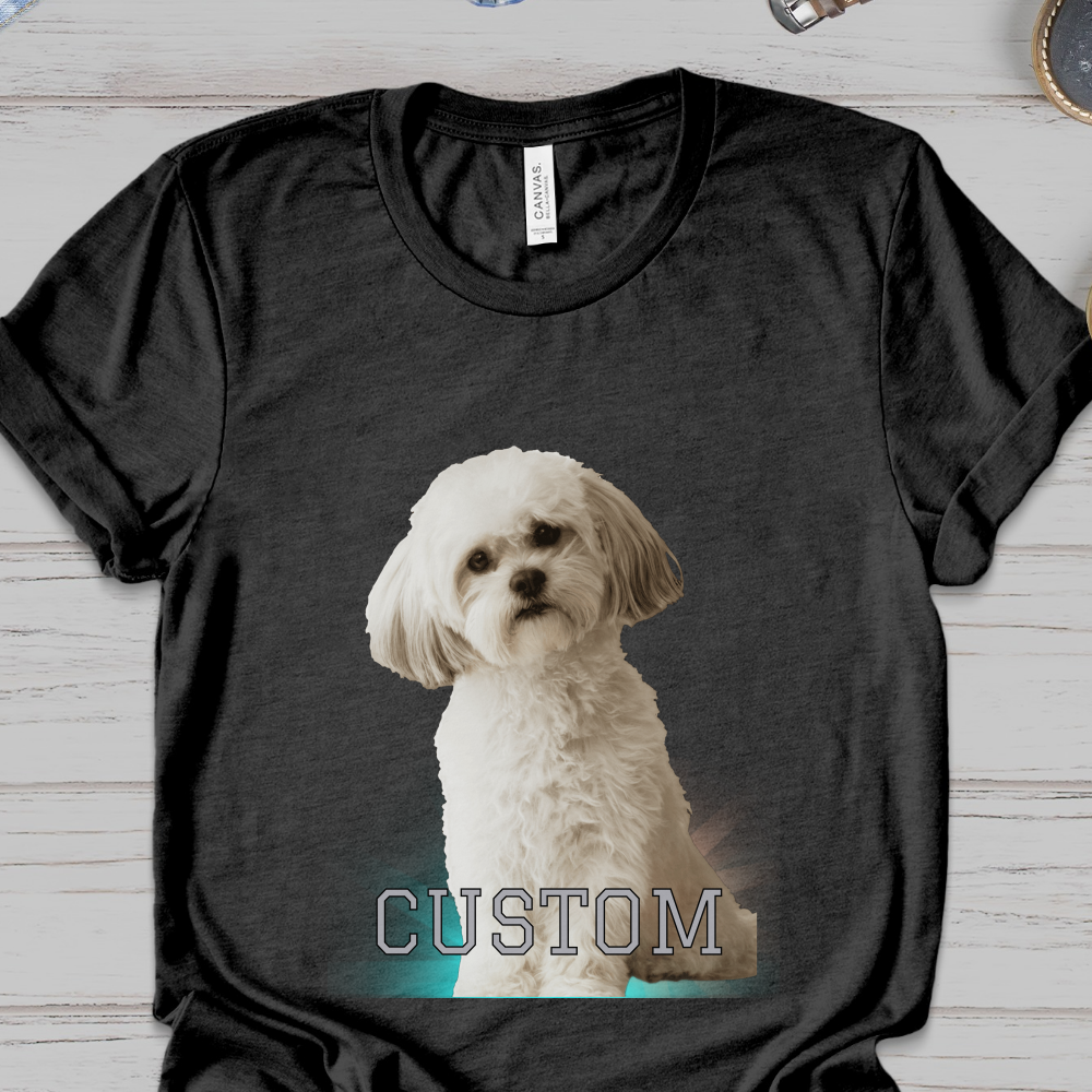 Photo Custom Water Color Gift Personlized Photo Family Shirt, Pet Tee, Soft Shirt For Mother's Day | Graduation Image Tee Upload Photo