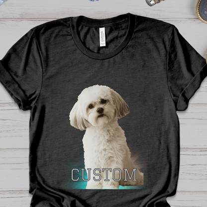 Photo Custom Water Color Gift Personlized Photo Family Shirt, Pet Tee, Soft Shirt For Mother's Day | Graduation Image Tee Upload Photo