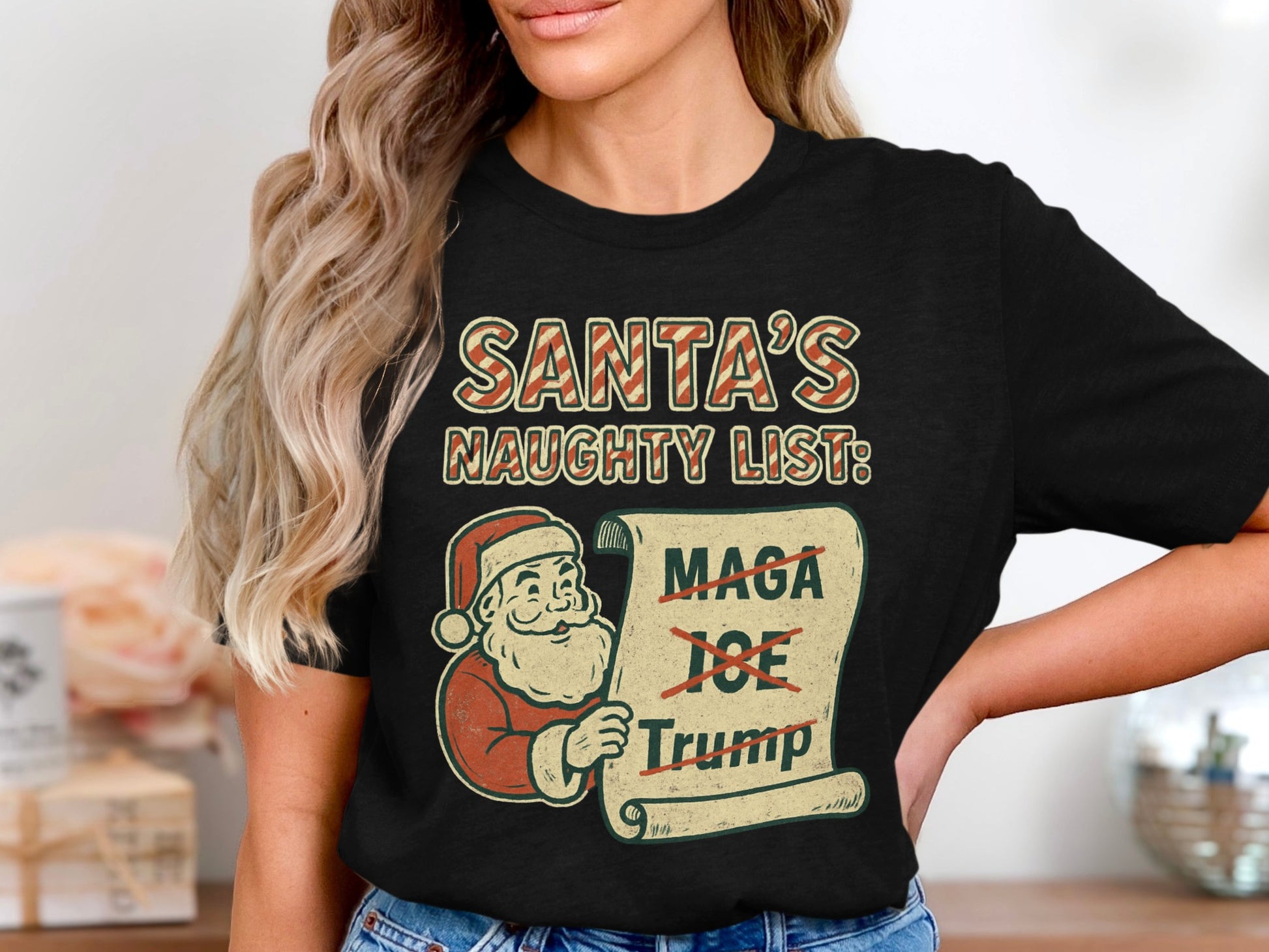 Santa's Naughty List Graphic T-Shirt Christmas Apparel