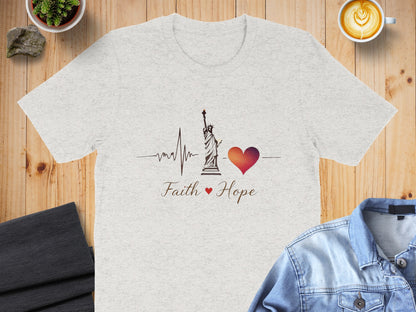 Faith Hope Pulse with Statue of Liberty T-Shirt product