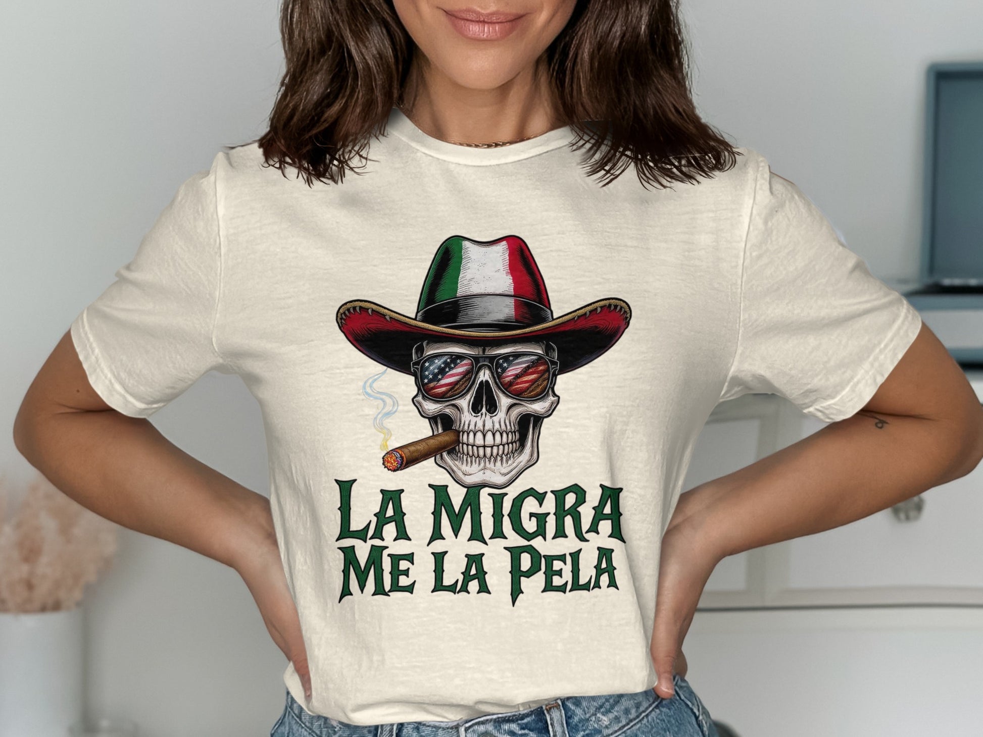 La Migra Me La Pela Graphic T-Shirt product type