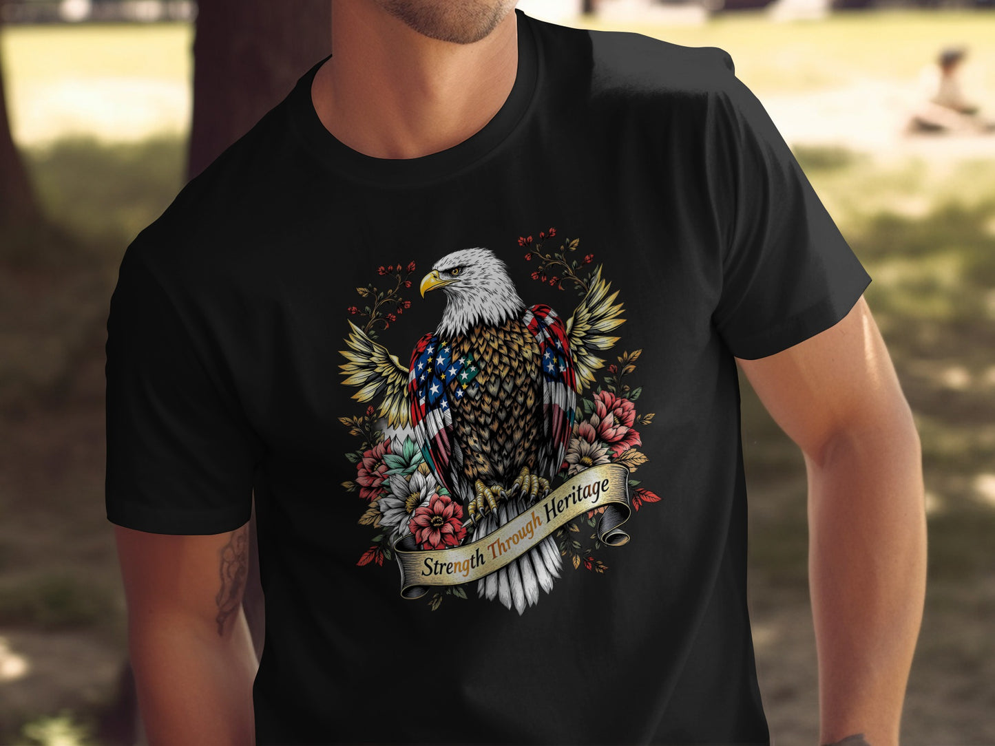 Strength Through Heritage Eagle Graphic T-shirt