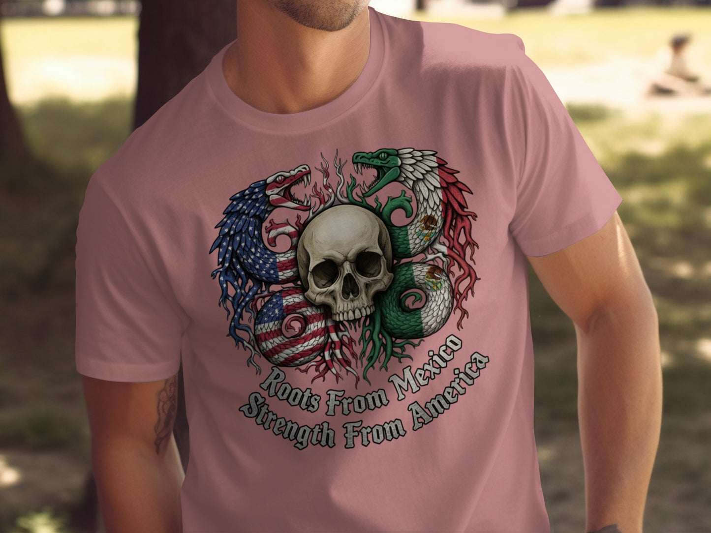Roots From Mexico Strength From America T-Shirt