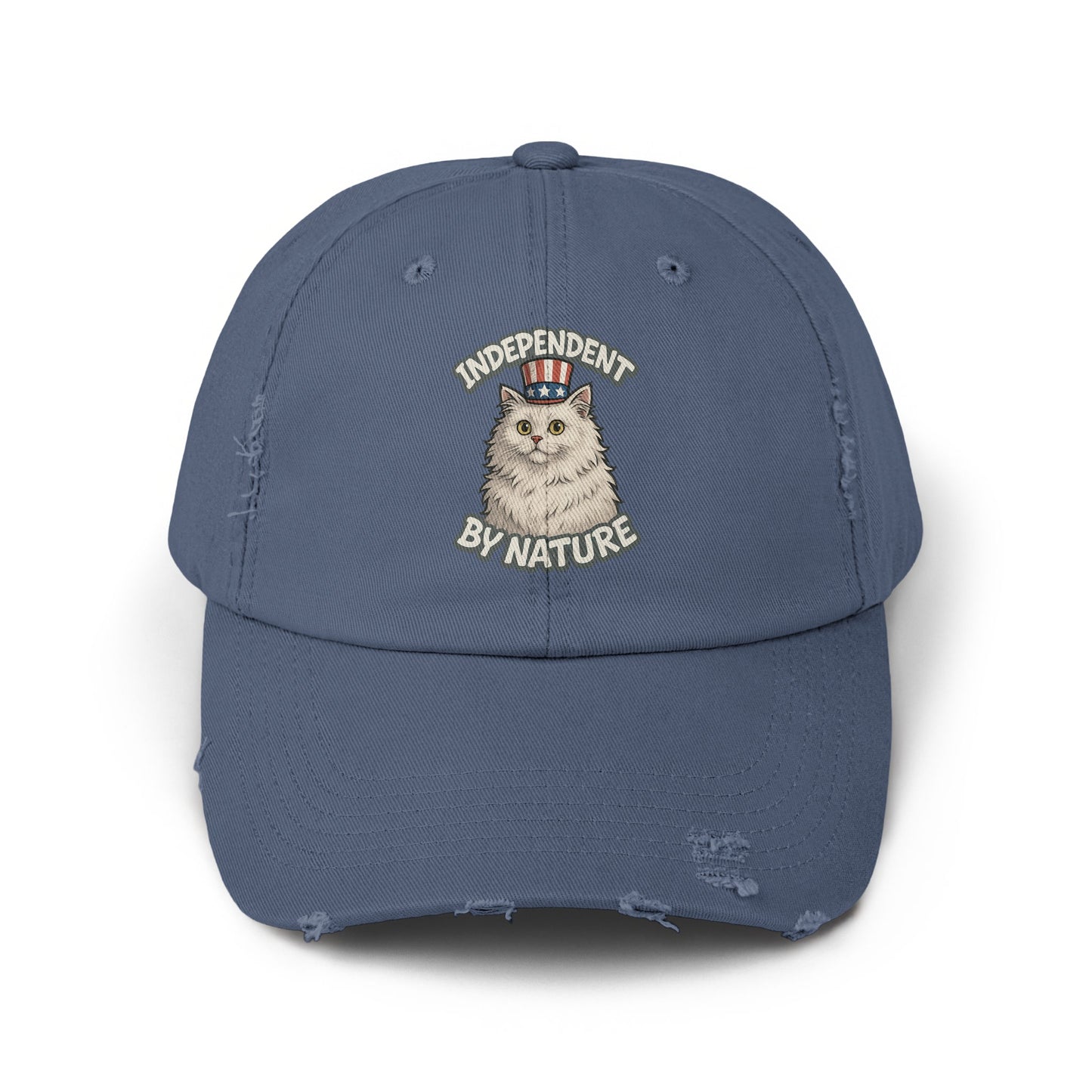 Independent By Nature Cat Print Distressed Hat product
