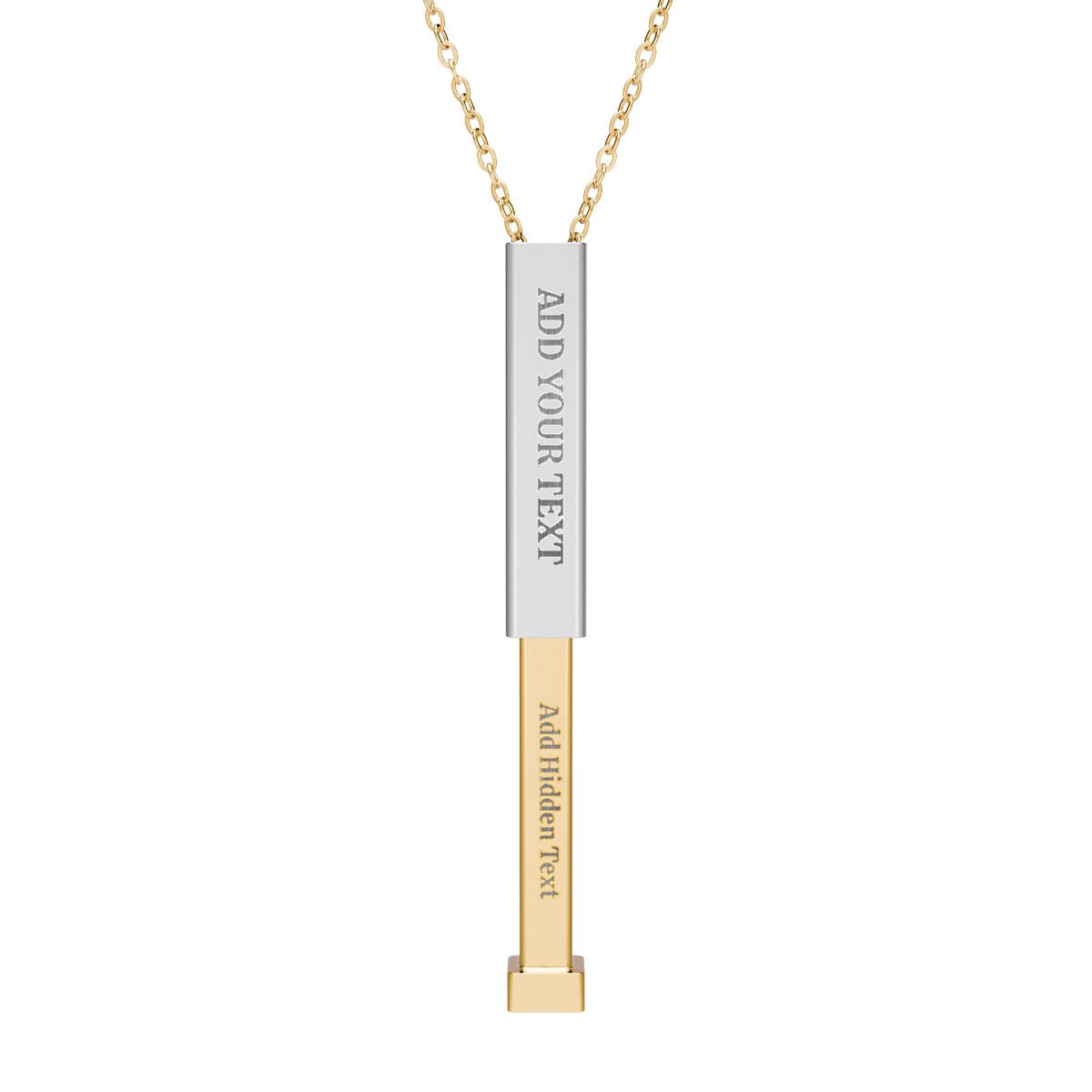 Hidden Message Sliding Blank Bar Necklace (Engraving)