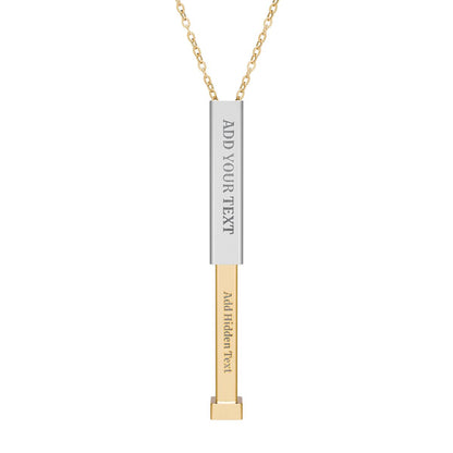Hidden Message Sliding Blank Bar Necklace (Engraving)