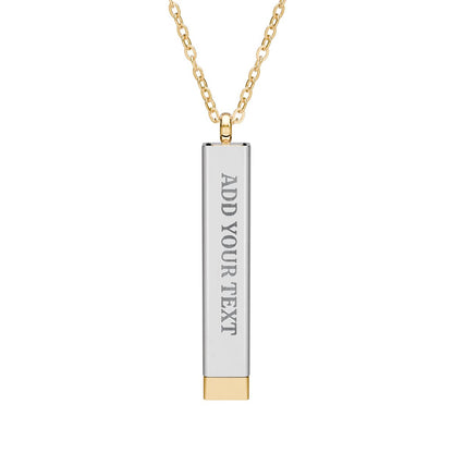 Hidden Message Sliding Blank Bar Necklace (Engraving)