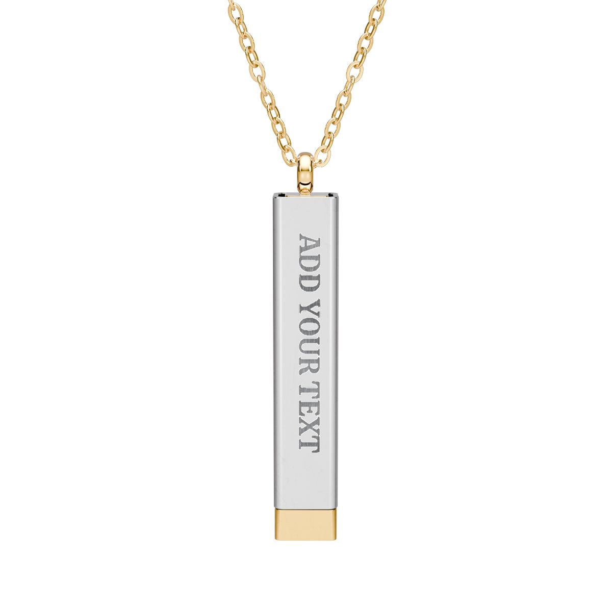 Hidden Message Sliding Blank Bar Necklace (Engraving)