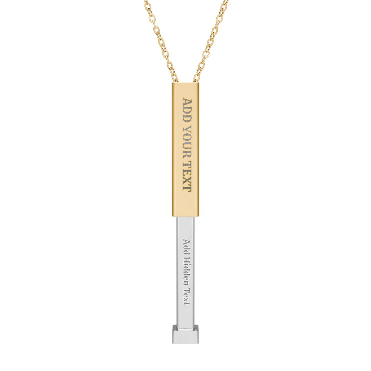 Hidden Message Sliding Blank Bar Necklace (Engraving)