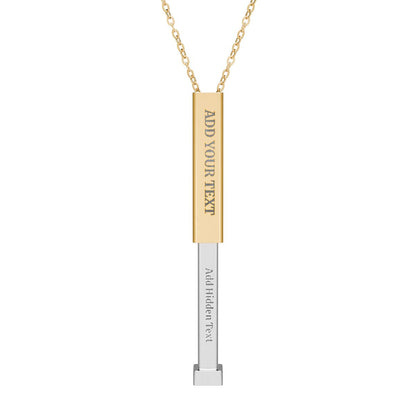 Hidden Message Sliding Blank Bar Necklace (Engraving)