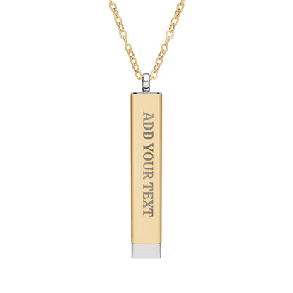 Hidden Message Sliding Blank Bar Necklace (Engraving)
