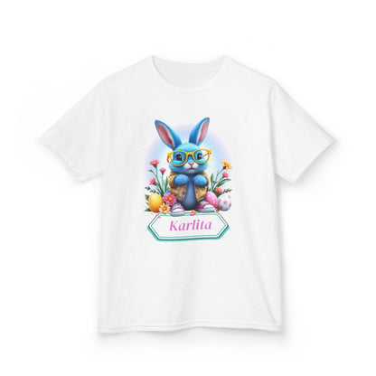 Custom Tee, Easter Shirt, Pascua Camisa, Personalized, Easter  Bunny Kids Heavy Cotton™ Tee