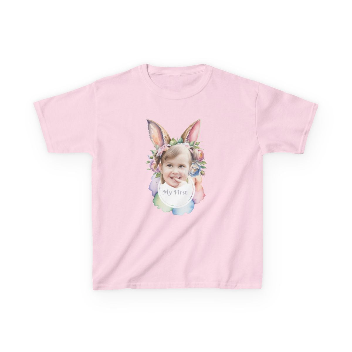 Custom Image Easter Tee, Personalized Image, My First Easter Shirt, Kids Heavy Cotton™ Tee
